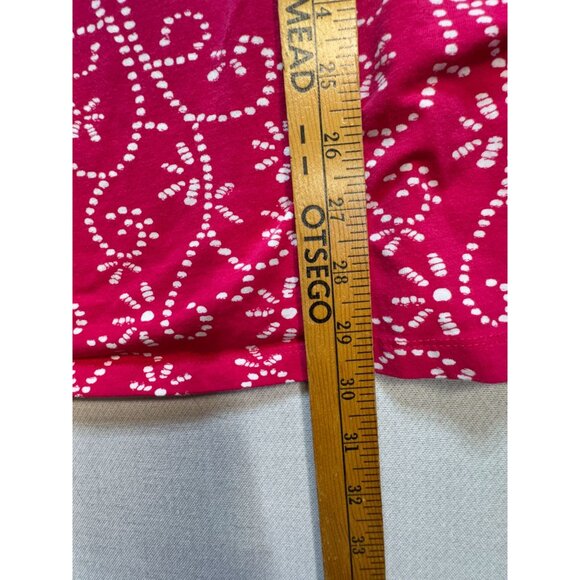 Jessica London Women's Shoulder Button Blouse Stretch Sz 18/20 Pink White Floral - Picture 7 of 12